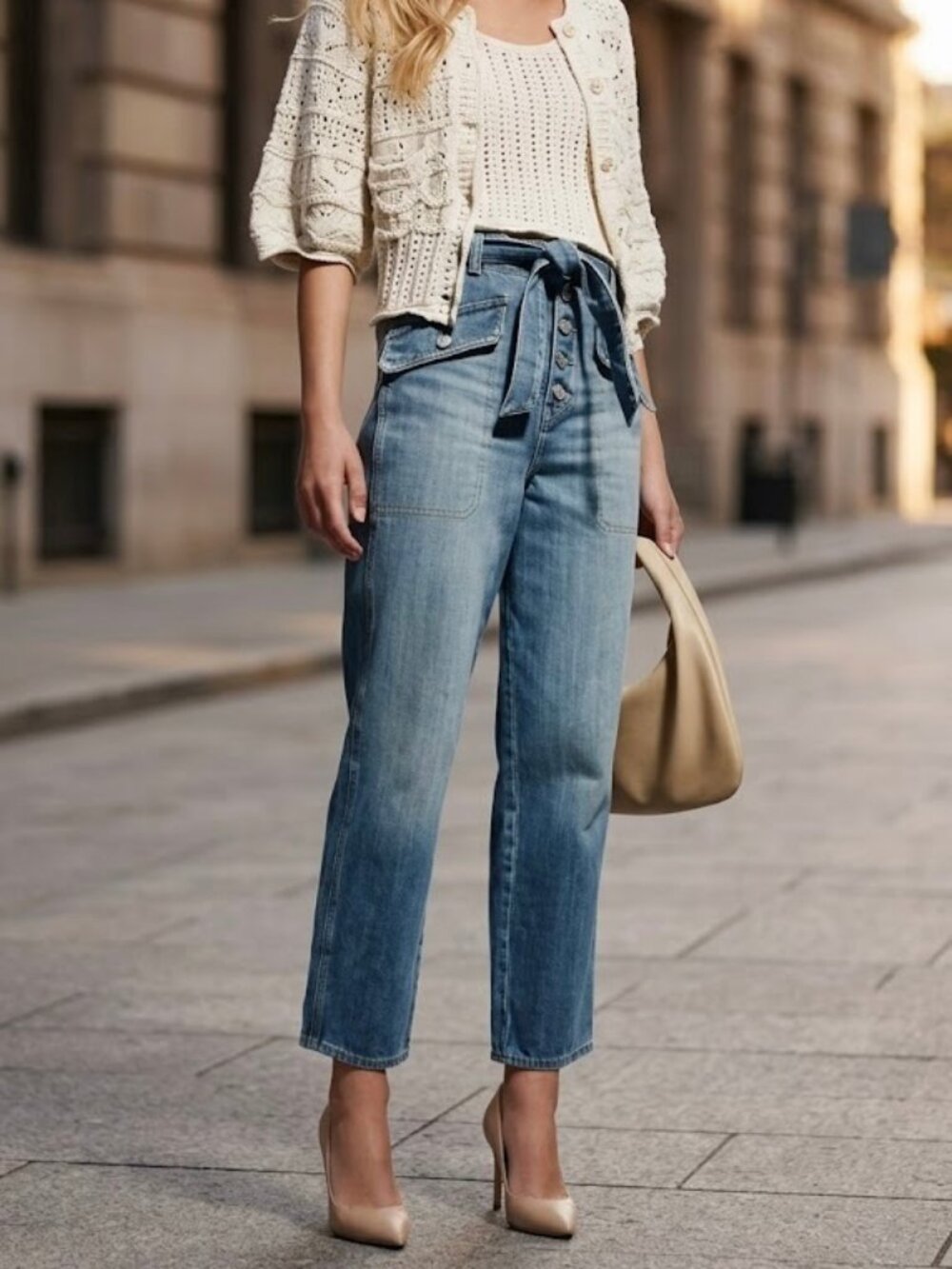 $378 NWT Veronica Beard Rinley Cropped Straight Leg High Rise Jeans Size 27
